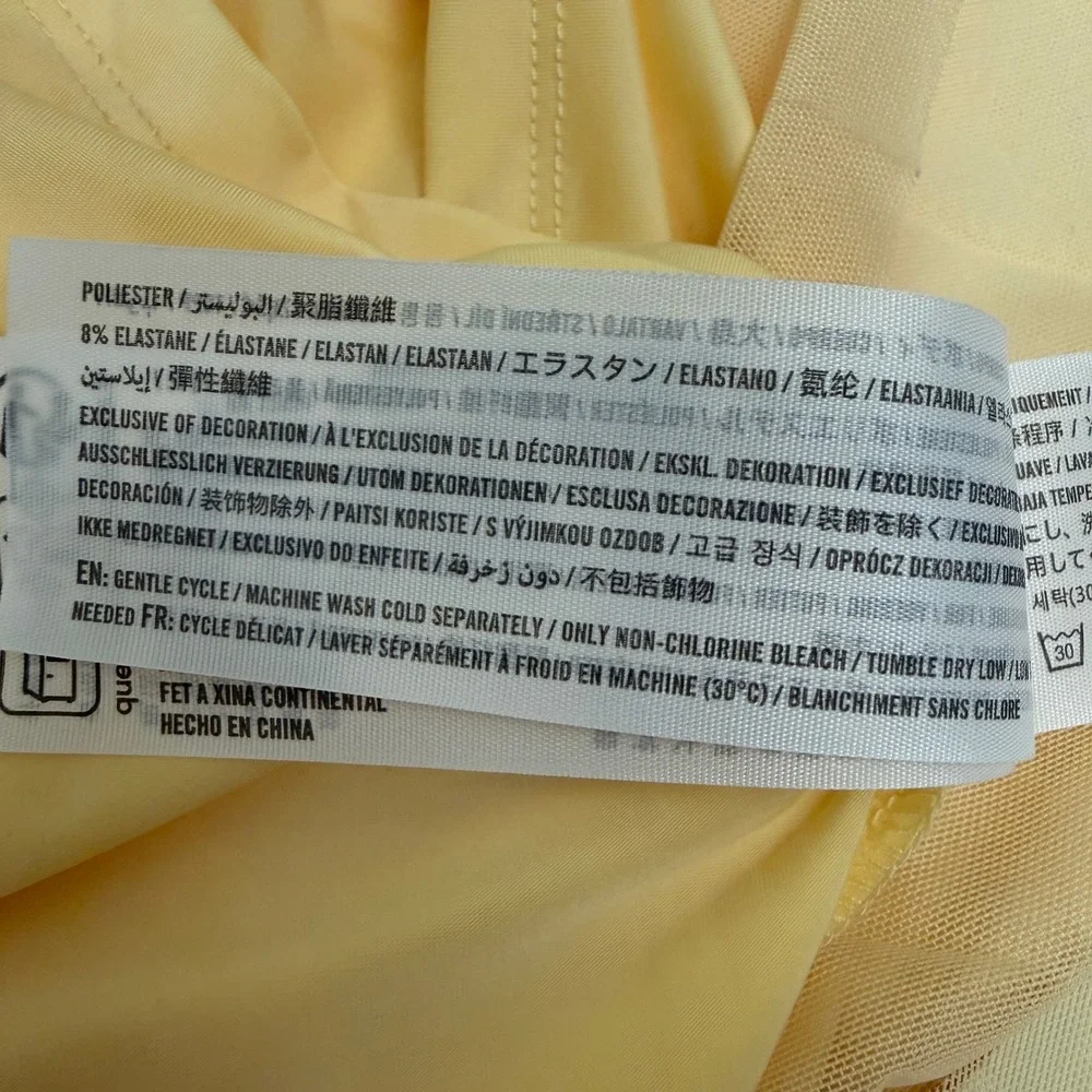 Abercrombie & Fitch Giselle Drop-Waist Maxi Dress Butter Yellow Size Large Tall